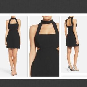NEW $328 JILL STUART Choker Halter Dress Black Cutout Mini Size 10